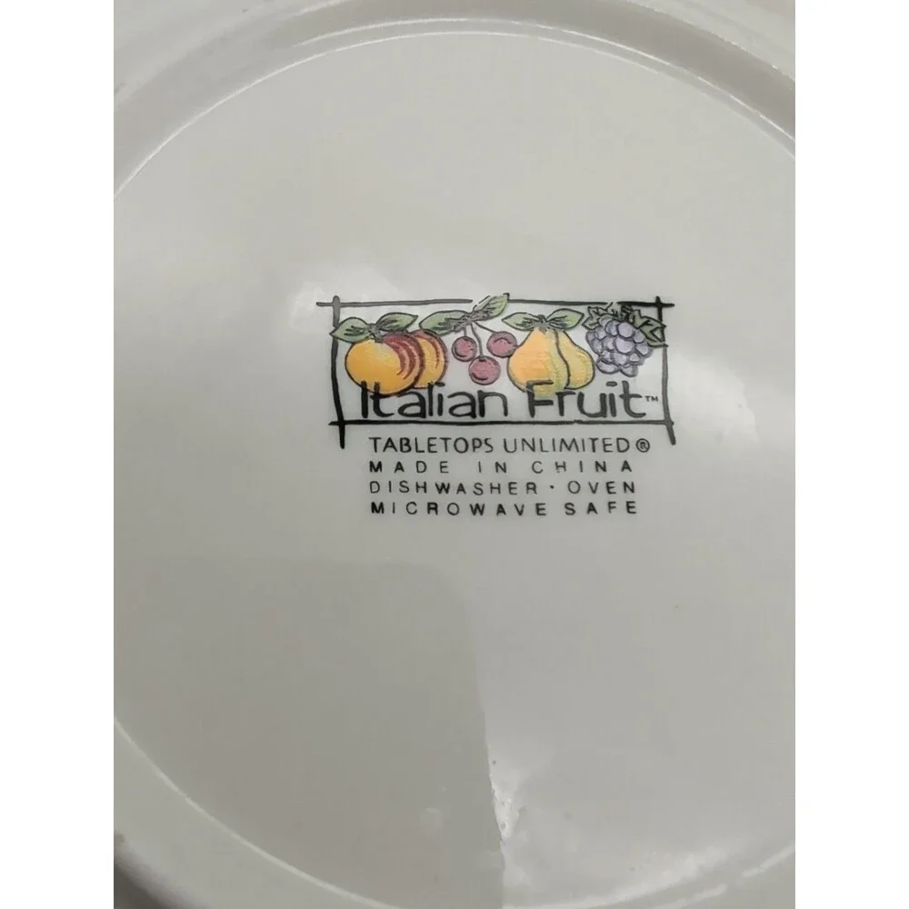 Tabletops Unlimited 4 Bowls Italian Fruit Pasta Soup Rimmed Grapes Damage
